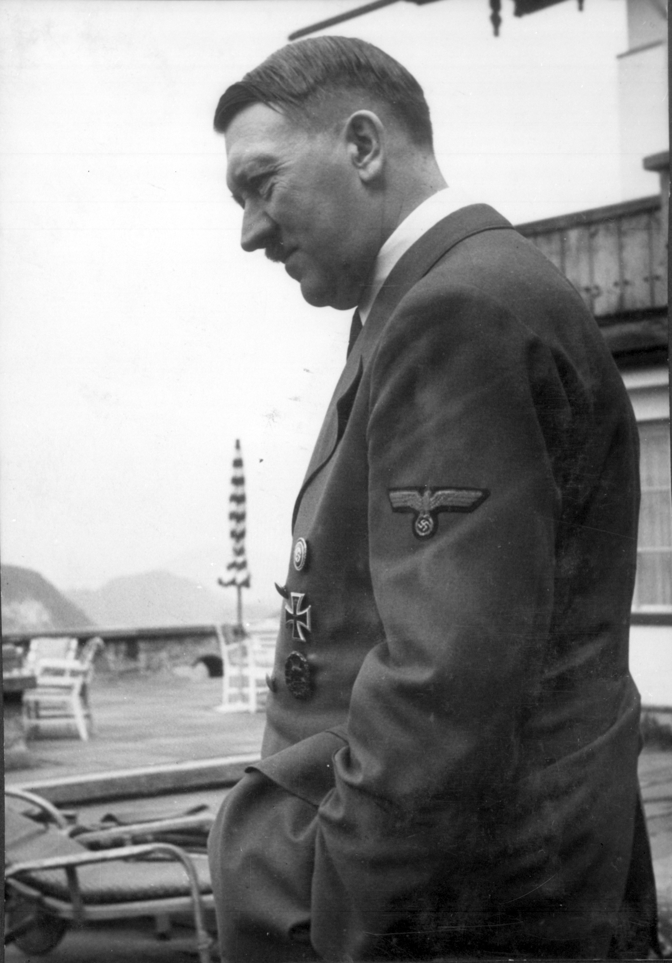 Adolf Hitler on the Berghof terrace during the summer of 1940, from Eva Braun's albums